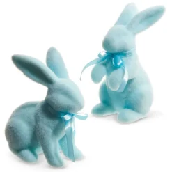 Figurines^RAZ Pastel Blue Flocked Bunny