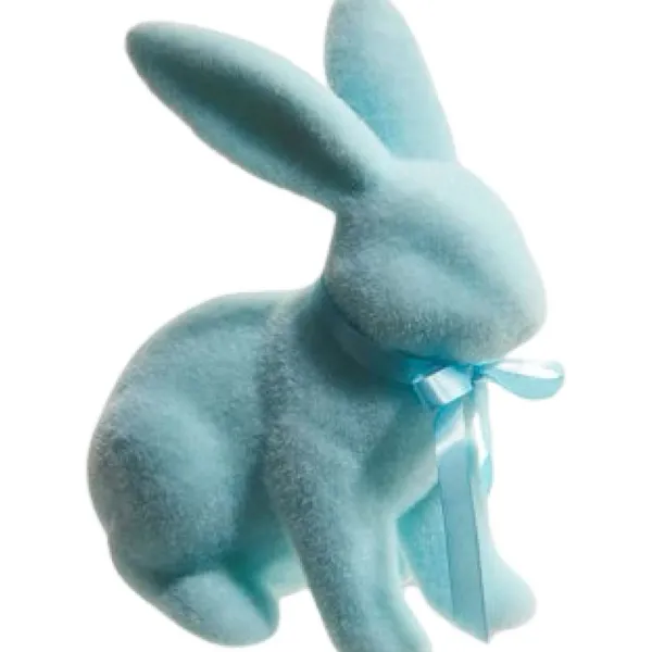 Home Accents^RAZ Pastel Blue Flocked Bunny