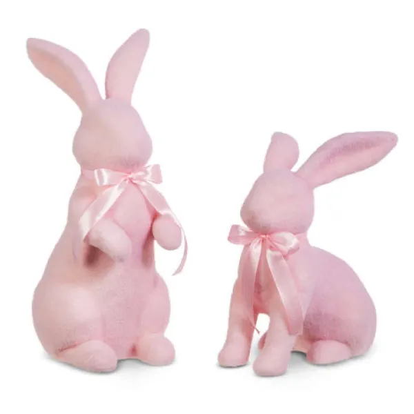 Home Accents^RAZ Pastel Pink Flocked Bunny, Large