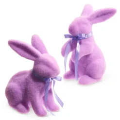Figurines^RAZ Pastel Purple Flocked Bunny