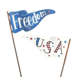 Pot Stakes^The Round Top Collection Patriotic Pennant Flag