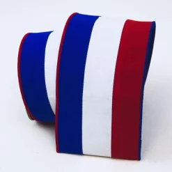 Ribbon^Farrisilk Patriotic Red, White, And Blue Stripes 4" X 10Yd