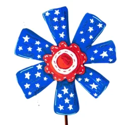 Pot Stakes^The Round Top Collection Patriotic Ribbon Flowers