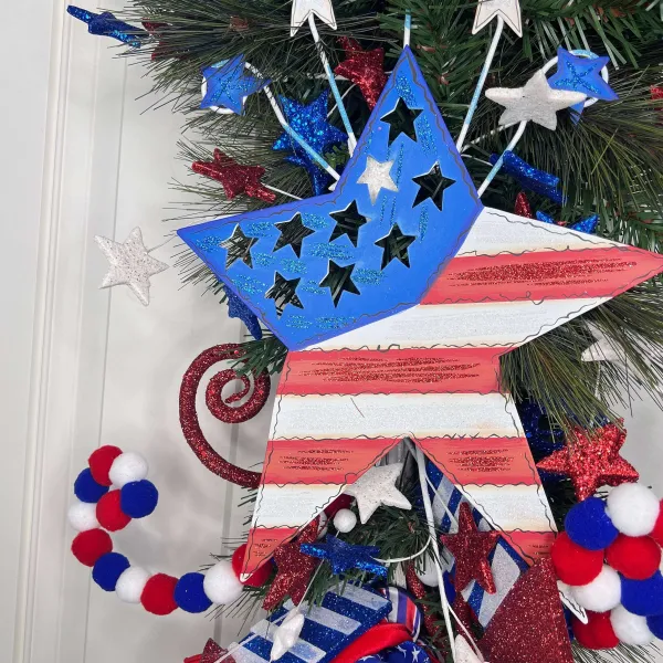Door Decor^* Patriotic Star Teardrop, Short