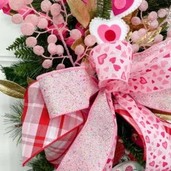 Floral^Craig Bachman Pearl Trim Felt Heart Spray 24.5