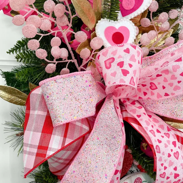 Floral^Craig Bachman Pearl Trim Felt Heart Spray 24.5"