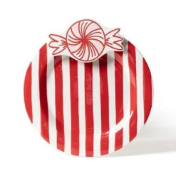 Kitchen & Dining^Coton Colors Peppermint Embellishment Plate By Happy Everything!