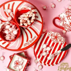 Table Decor^Coton Colors Peppermint Embellishment Plate By Happy Everything!