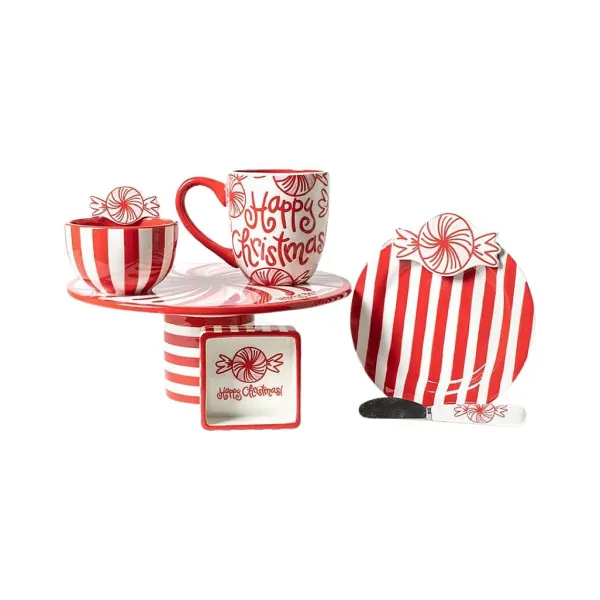 Kitchen & Dining^Happy Everything Peppermint Embellishment Bowl By !