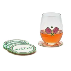 Spring^Two's Company Pickleball Paper Coasters In Gift Box