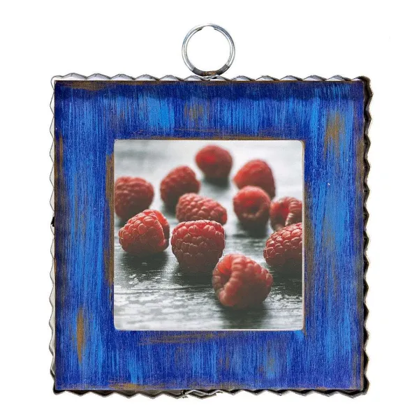 Table Decor^The Round Top Collection Pie Crust Photo Frame, Blue Mini Gallery Art