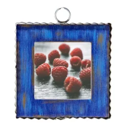 Wall Decor^The Round Top Collection Pie Crust Photo Frame, Blue Mini Gallery Art