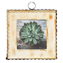 Wall Decor^The Round Top Collection Pie Crust Photo Frame, Cream Mini Gallery Art