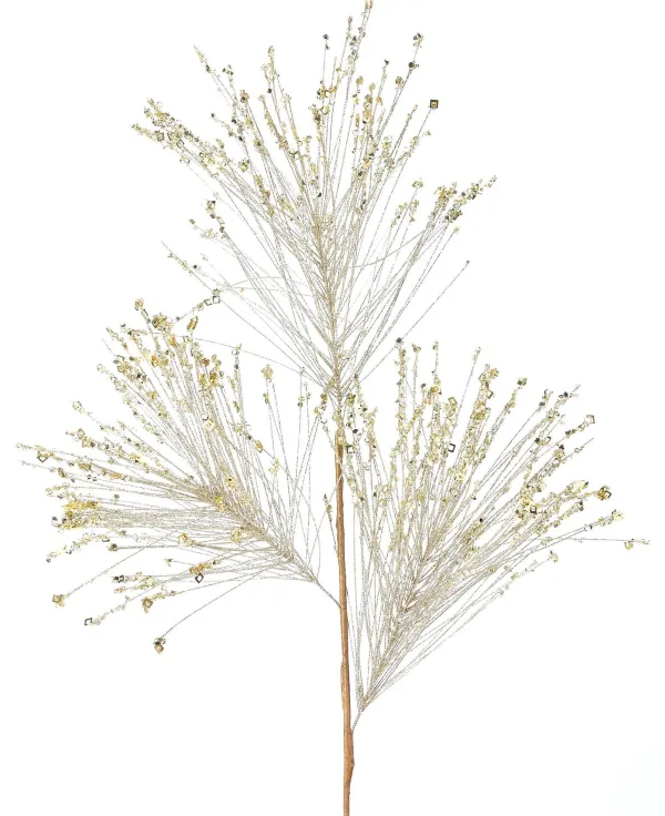 Sprays^Melrose Pine And Sequin Spray, Gold