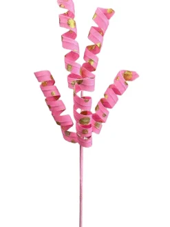 Picks^Liberty Floral Pink And Gold Polka Dot Curly Pick