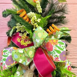 Spring^D. Stevens Pink And Orange Double Sided Taffeta Ribbon, 2.5