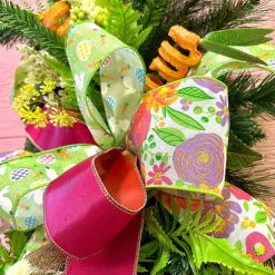 Spring Ribbon^D. Stevens Pink And Orange Double Sided Taffeta Ribbon, 2.5" X 10Yd