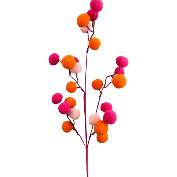 Sprays^Liberty Floral Pink And Orange Felt Ball Spray