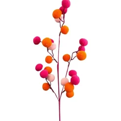 Floral^Liberty Floral Pink And Orange Felt Ball Spray