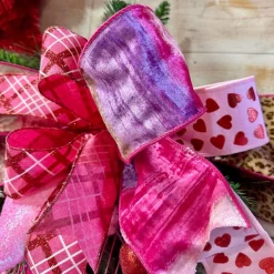 Ribbon^D. Stevens Pink And Purple Velvet Ombre Ribbon, 4" X 10Yd