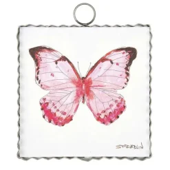 Wall Decor^The Round Top Collection Pink Butterfly Mini Gallery Art