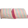 Spring Ribbon^Reliant Ribbon Pink Candy Stripe Ribbon, 4" X 10Yd