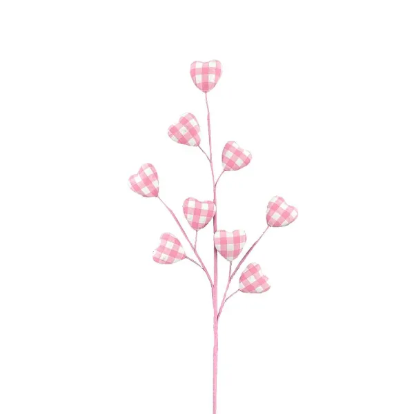Floral^Liberty Floral Pink Gingham Heart Spray
