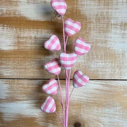 Floral^Liberty Floral Pink Gingham Heart Spray