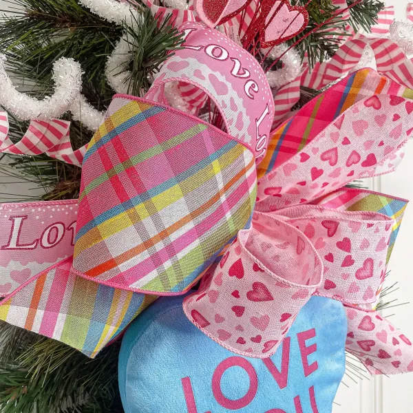 Ribbon^Reliant Ribbon Pink Love Glitter Flow Ribbon, 2.5" X 10Yd