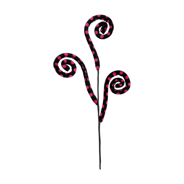 Floral^Liberty Floral Pink Polka Dot Spiral Curly Spray