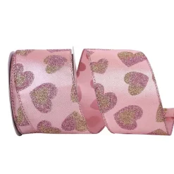 Ribbon^Reliant Ribbon Pink Two Tone Hearts - 2.5