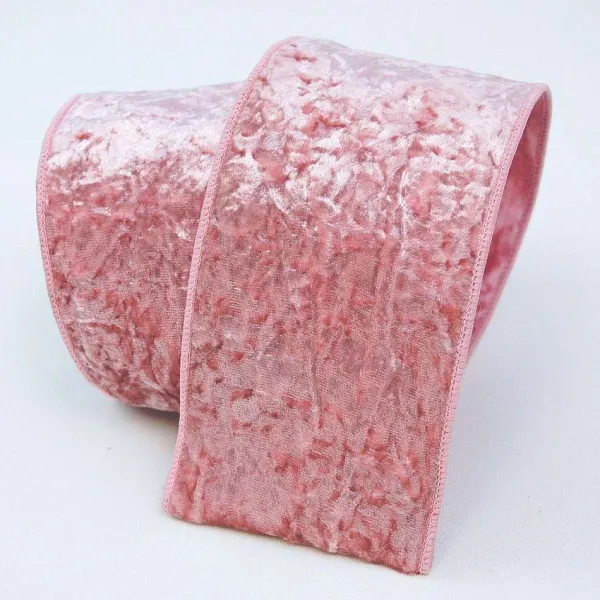 Ribbon^Farrisilk Pink Velvet Crush Ribbon 4"X10Yd