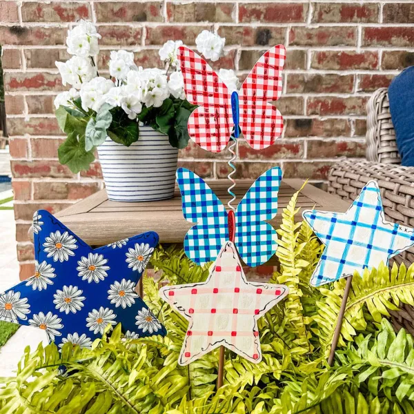 Spring^The Round Top Collection Plaid Double Butterfly