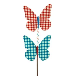 Pot Stakes^The Round Top Collection Plaid Double Butterfly