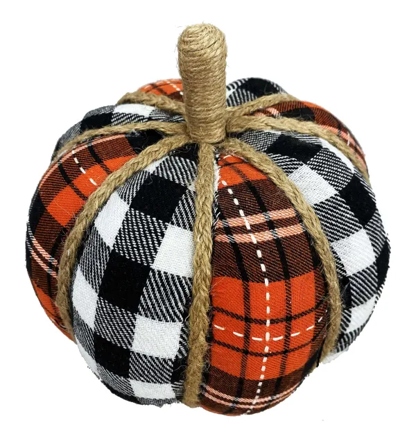 Figurines^Liberty Floral Plaid Fabric Pumpkin