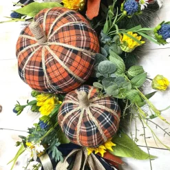 Figurines^Liberty Floral Plaid Fabric Pumpkin-Large