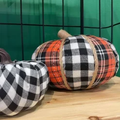 Figurines^Liberty Floral Plaid Fabric Pumpkin-Large