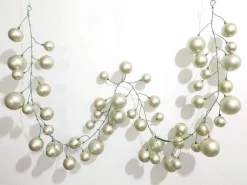 Happy New Year^Farrisilk Platinum Ball Garland, 10'