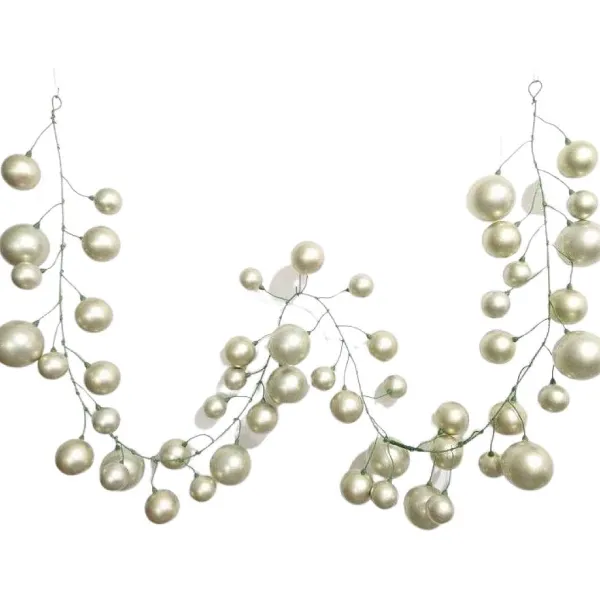 Winter^Farrisilk Platinum Ball Garland, 10'