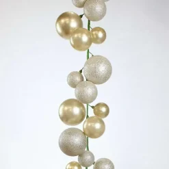 Garlands^Farrisilk Platinum Glitter And Candy Apple Ball Garland, 10'