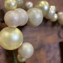 Happy New Year^Farrisilk Platinum Glitter And Candy Apple Ball Garland, 10'