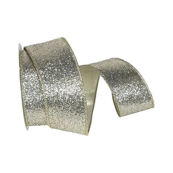 Ribbon^Farrisilk Platinum Glitter Magic Ribbon, 2.5" X 10Yd