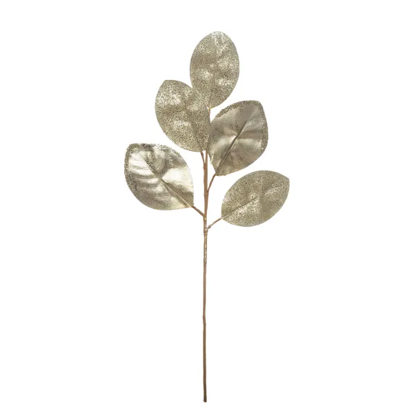 Sprays^Creative Coop Platinum Glitter Magnolia Leaf Spray