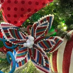 Stems^Direct Export Co. Playful Stripe Poinsettia Stem