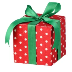 Table Decor^Regency Polka Dot Gift Box Ornament, 5"