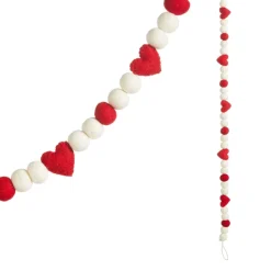 Garlands^RAZ Pom And Heart Felt Garland, 6'