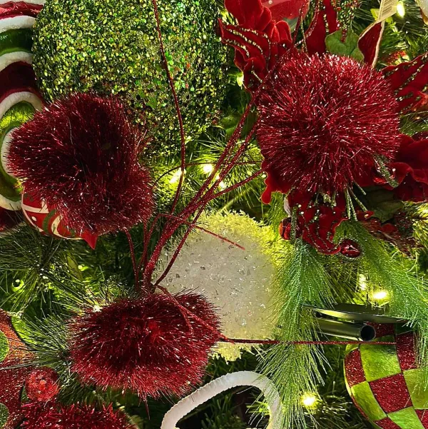 Floral^Liberty Floral Pom Pom Ball Spray