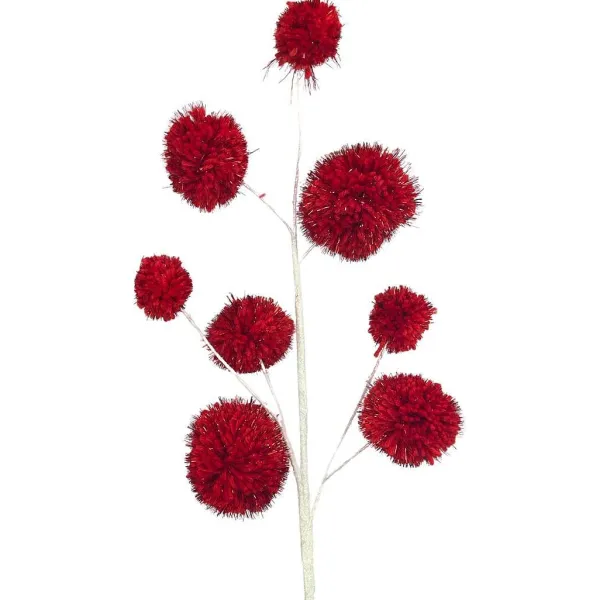 Floral^Direct Export Co. Pom Pom Spray, Red