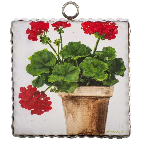 Table Decor^The Round Top Collection Pot Of Geraniums Mini Gallery Art