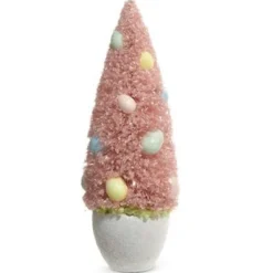 Table Decor^RAZ Potted Bottle Brush Tree With Egg Ornaments